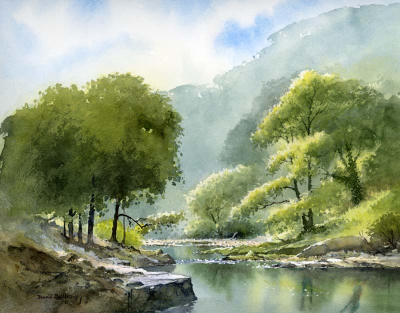 Summer River, watercolour by Daivd Bellamy