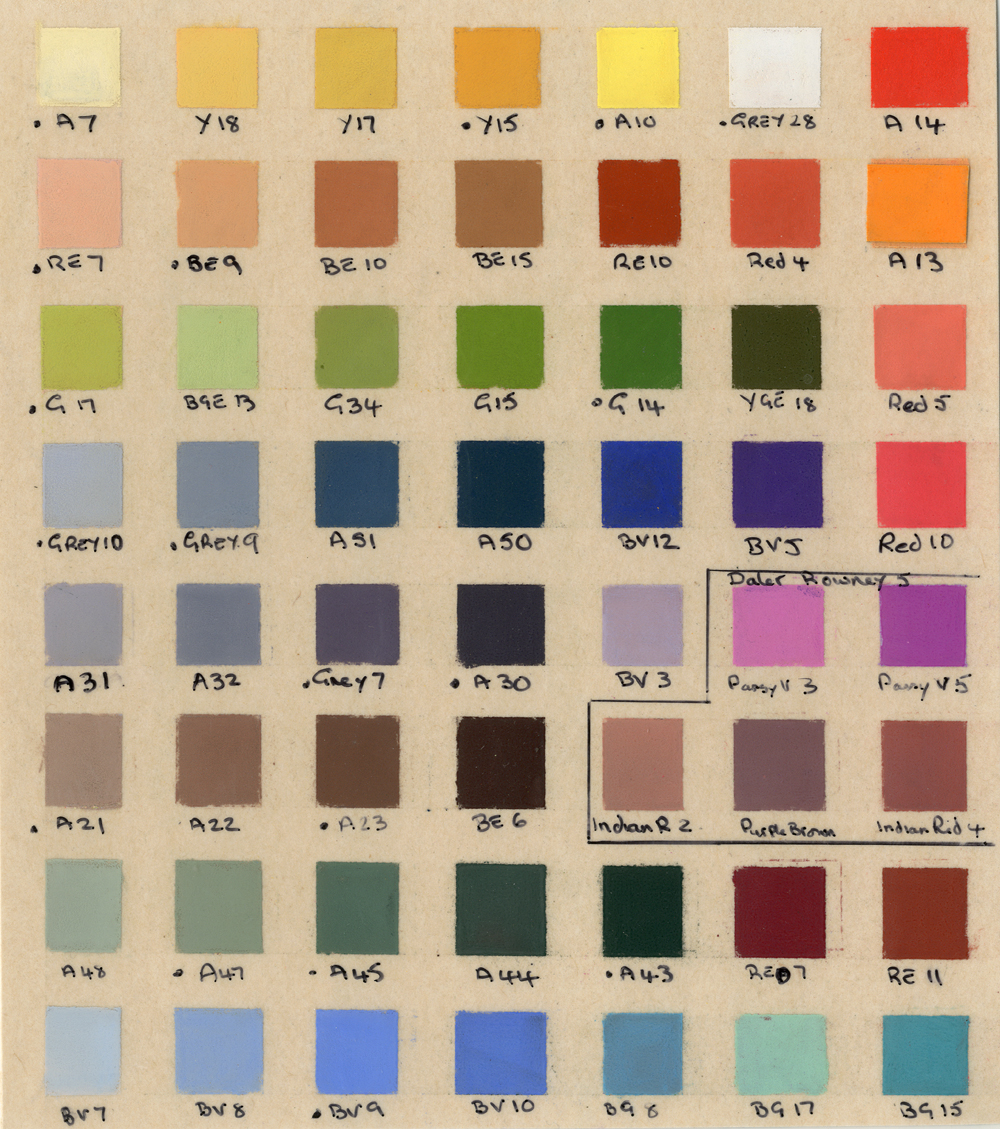 Unison Pastel Color Chart